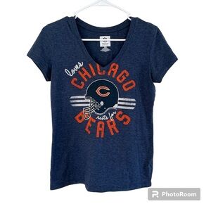 Chicago Bears Short Sleeve V-neck Tee Graphic Tee T-shirt Sports Team Women's XS